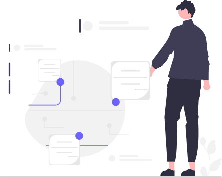 説明をしているイラスト